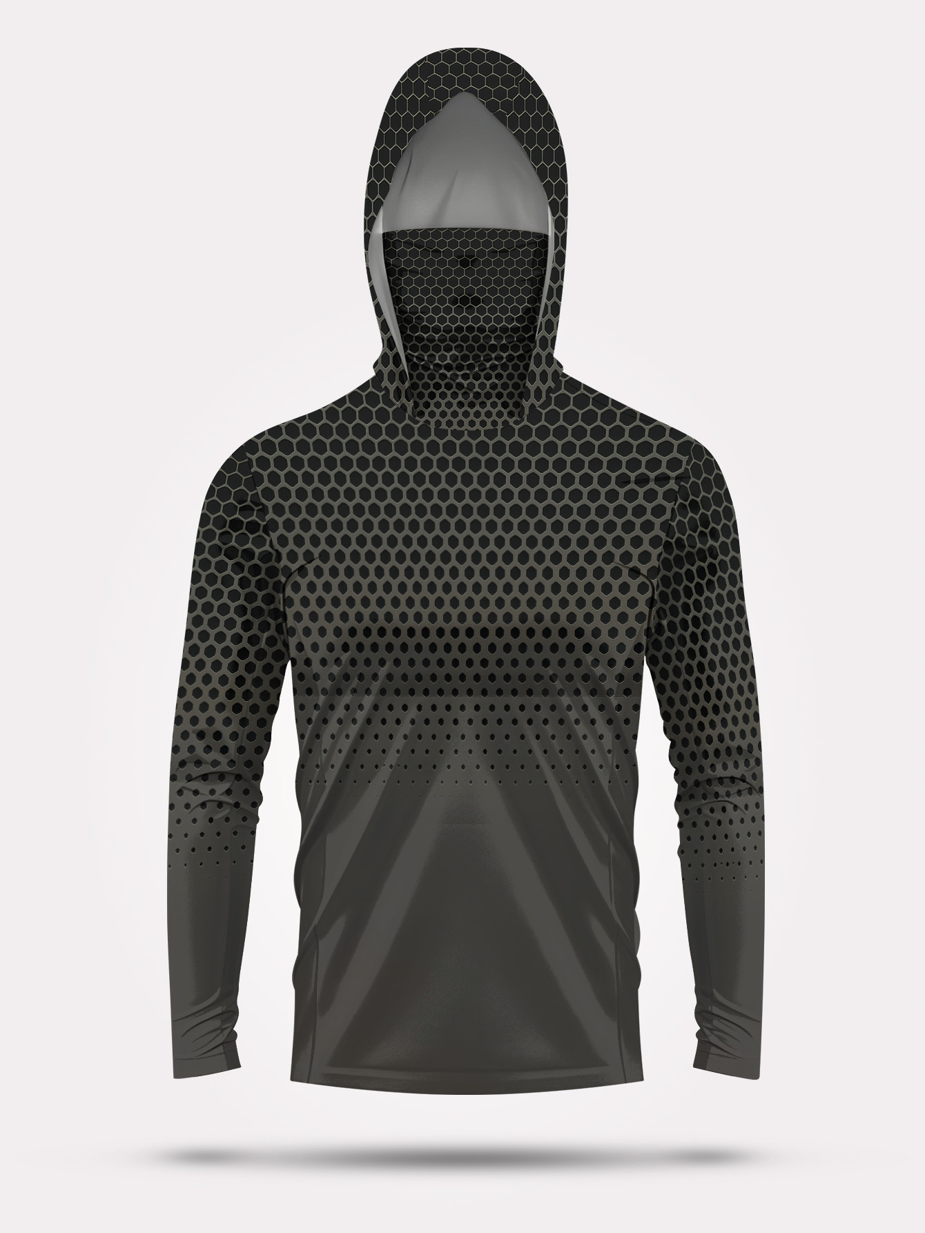 Grey Gradient Honeycomb Men Fi - огляд і ціна Fishing Hoodie